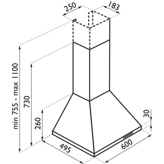Каминная вытяжка Ardesia CN 60 B Каминная вытяжка Ardesia CN 60 B