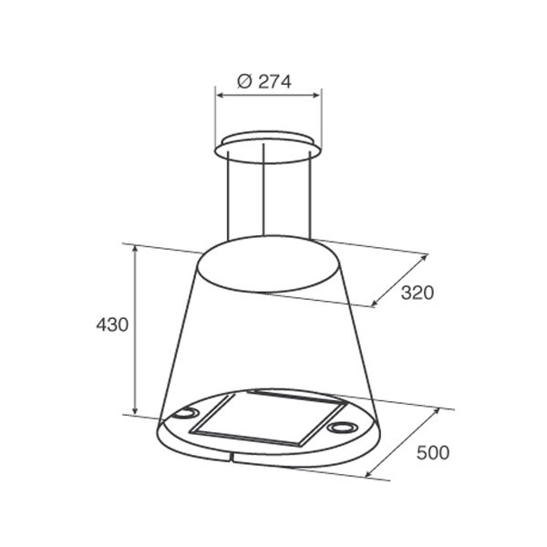 Островная вытяжка Jetair Gisela WH/F/50