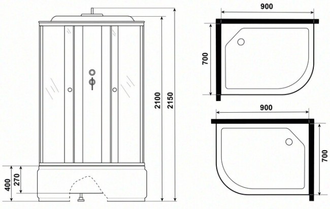 Душевая кабина Niagara Promo P90/70/40R/MT
