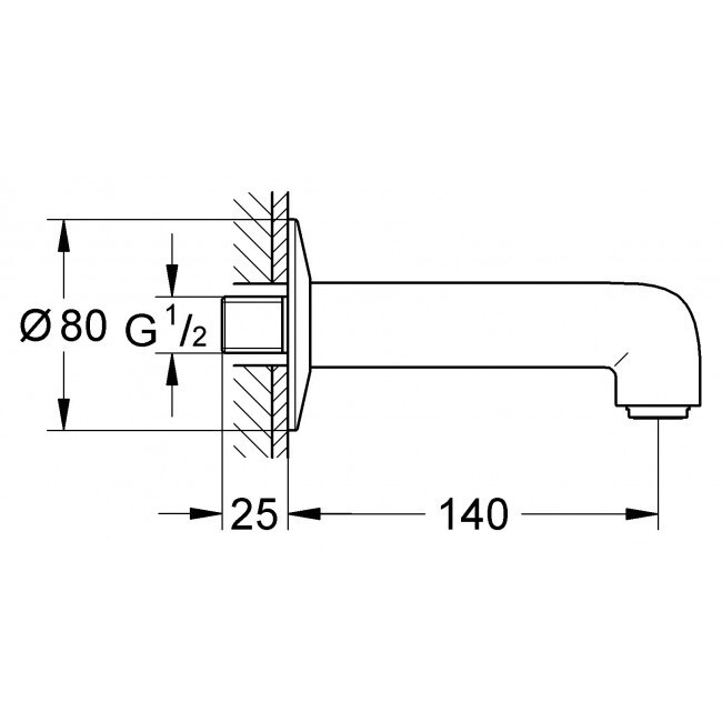 Излив для ванны Grohe BauClassic (13258000)