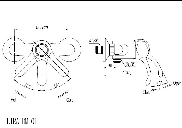 Смеситель для душа Cezares (LIRA-C-DM-01) хром Смеситель для душа Cezares (LIRA-C-DM-01) хром