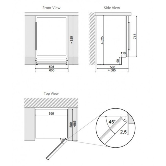 Встраиваемый винный шкаф Dunavox DX-53.130DBK/DP