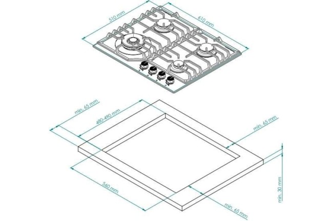 Встраиваемая газовая варочная панель Kuppersberg FG 603 C bronze