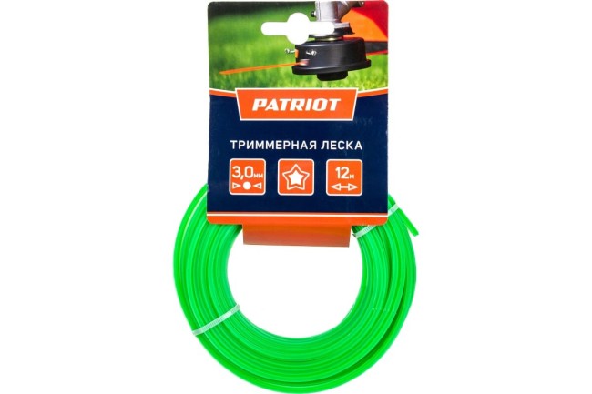 Корд триммерный Patriot 3.0мм 12м звезда, зеленая (805205123)