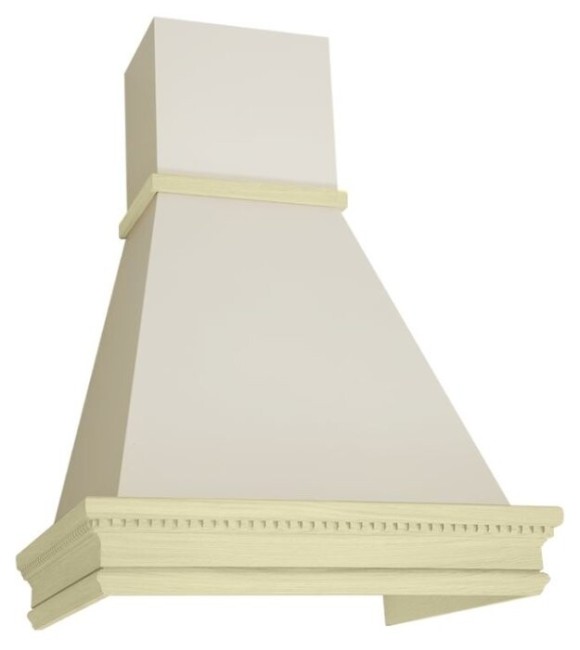 Каминная вытяжка Elikor Вилла Луизиана 60 бежевый/дуб белый патина золото