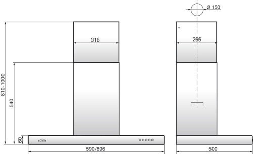 Каминная вытяжка Elikor Опал 60Н-650-Э3Д нержавейка