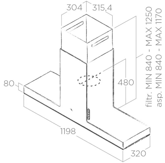 Островная вытяжка Elica Haiku Island IX/A/120