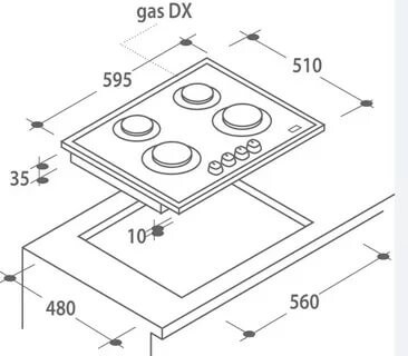 Встраиваемая газовая варочная панель Candy CPG 64 SGGH JV
