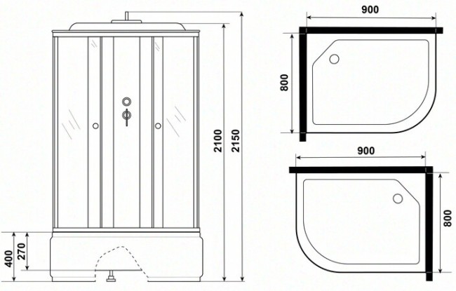 Душевая кабина Niagara Eco E90/80/40L/TN