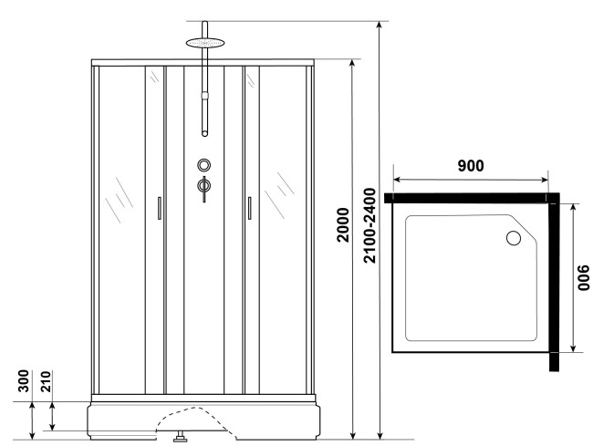 Душевая кабина Niagara NG-1108-14BKTG