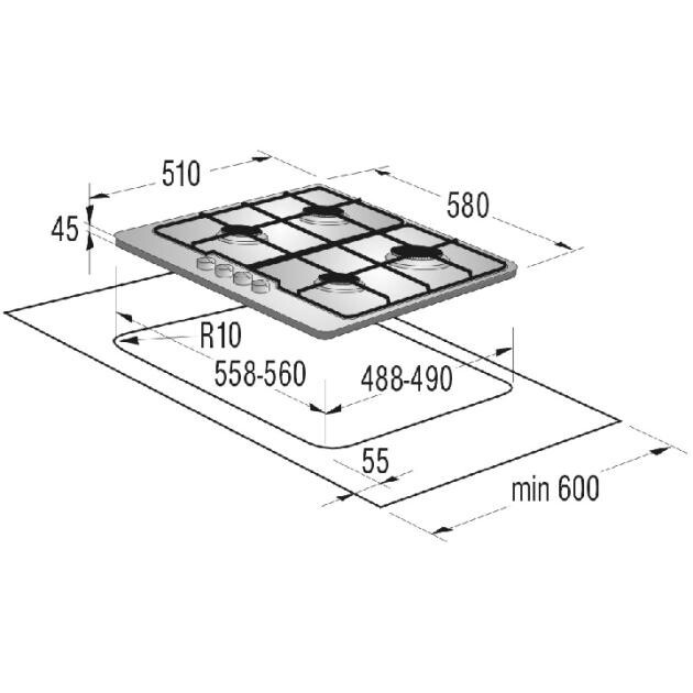 Встраиваемая газовая варочная панель Gorenje G 65 B