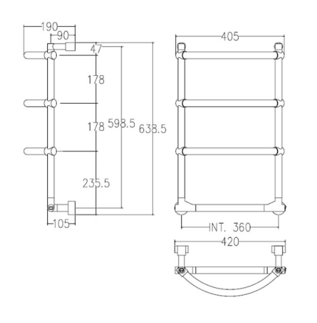 Полотенцесушитель электрический Margaroli 523-4 (5233604OBNB) Полотенцесушитель электрический Margaroli 523-4 (5233604OBNB)