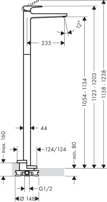 Напольный смеситель для раковины Hansgrohe Metropol (74530000) Напольный смеситель для раковины Hansgrohe Metropol (74530000)