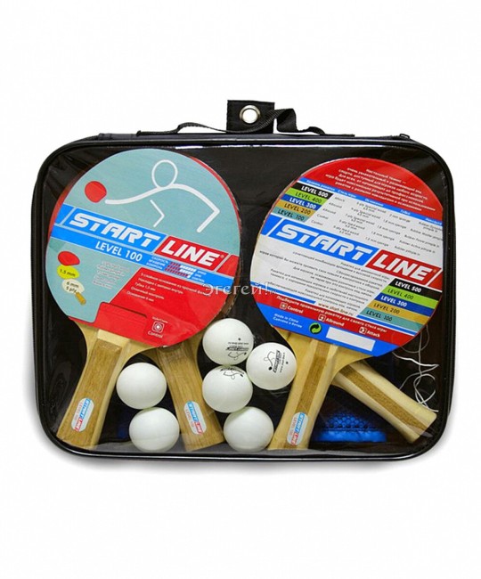 Набор Start Line 4 ракетки Level100/6 мячей/сумка/сетка (61452)
