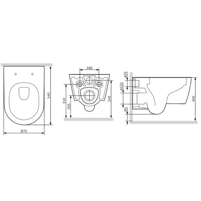 Унитаз подвесной с сиденьем AM.PM Func (C8F1701MBSC)
