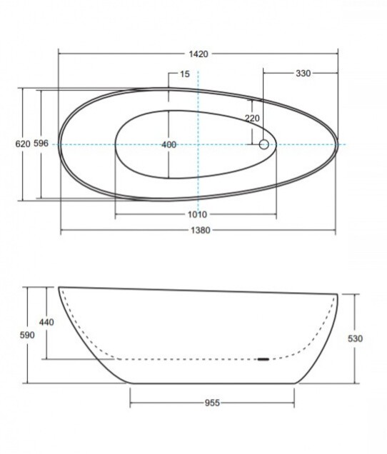 Ванна из литого мрамора Besco GOYA XS 140 (WMD-140-G)