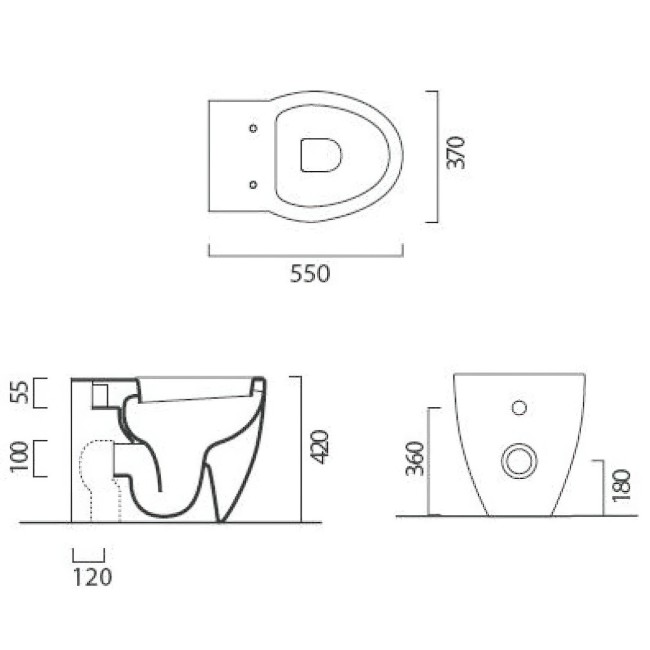 Унитаз приставной GSI PANORAMA (661011) белый Унитаз приставной GSI PANORAMA (661011) белый