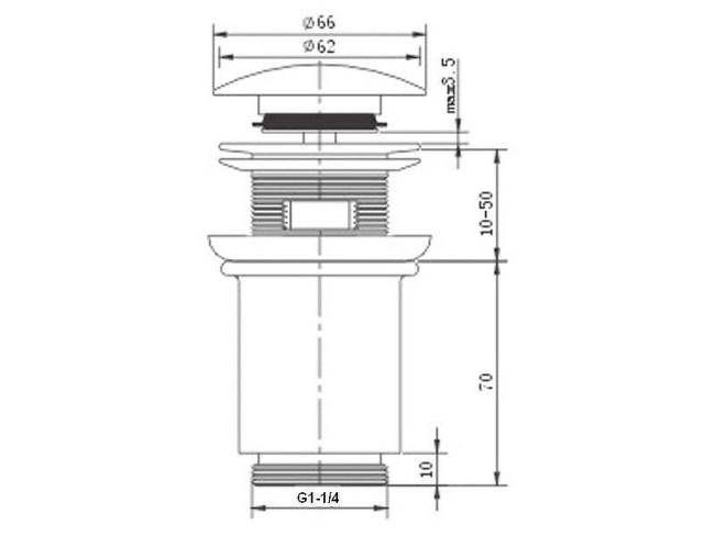 Донный клапан Kaiser 8011Bl