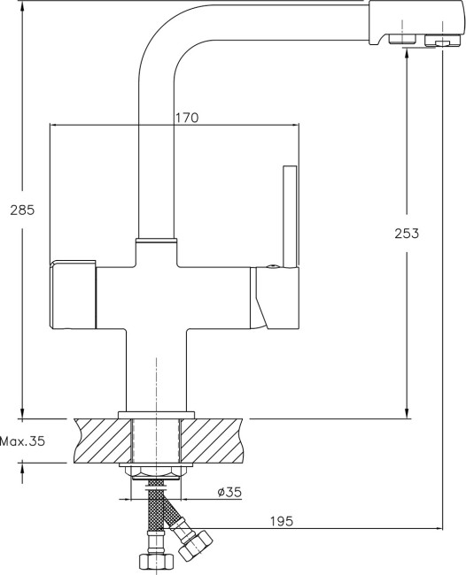Смеситель для кухни Granula GR-2088 арктик