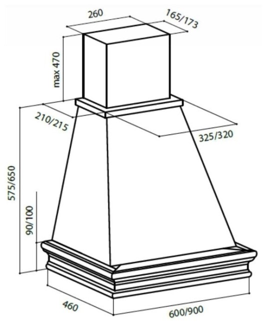 Каминная вытяжка Lex Verona 600 Ivory