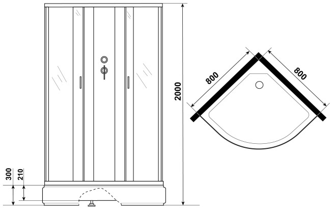 Душевая кабина Niagara NG-6703-14BKG