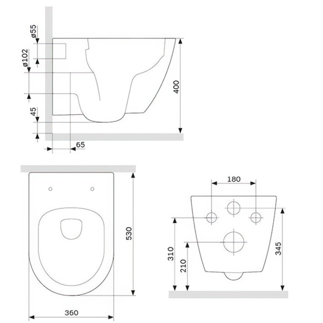 Унитаз подвесной Damixa Sirius DX86C1700SC