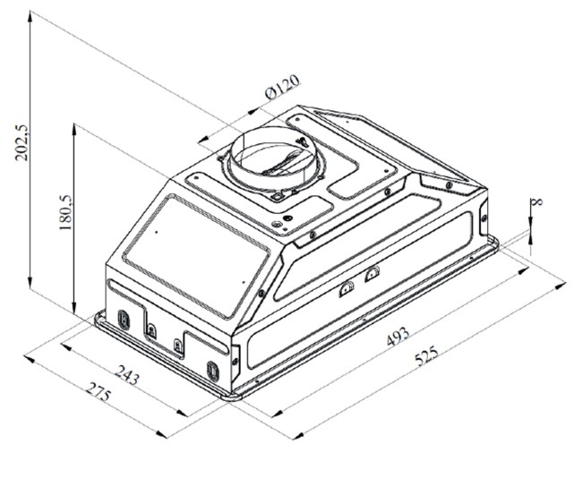 Встраиваемая вытяжка Monsher INHIT 60 Acier