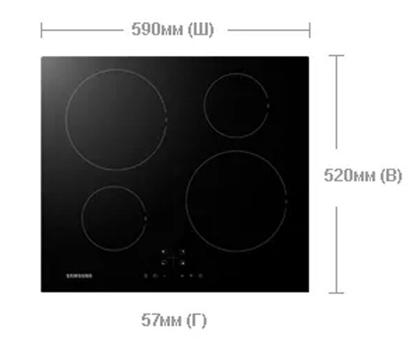 Встраиваемая индукционная варочная панель Samsung NZ64F3NM1AB Встраиваемая индукционная варочная панель Samsung NZ64F3NM1AB
