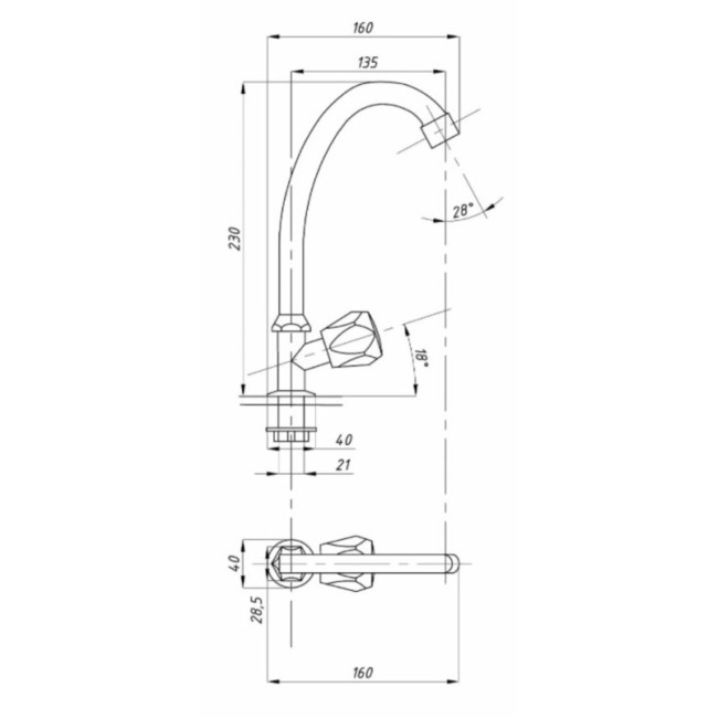 Смеситель для кухни Tsarsberg TSB-013-1007 Смеситель для кухни Tsarsberg TSB-013-1007