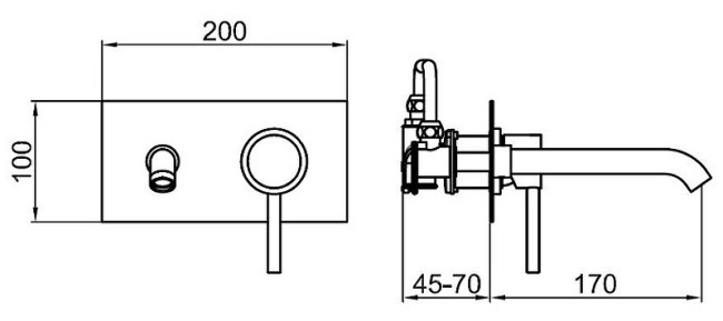 Встраиваемый смеситель для раковины Webert Elio EL830606345