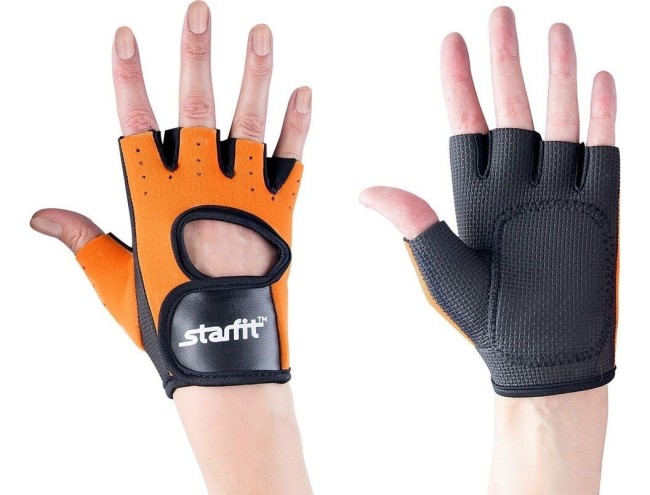 Перчатки для фитнеса Starfit SU-108 оранжевый/черный M Перчатки для фитнеса Starfit SU-108 оранжевый/черный M