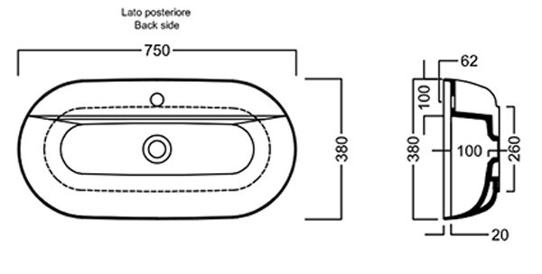 Раковина накладная Hatria HAPPY HOUR (Y8AP01) белый