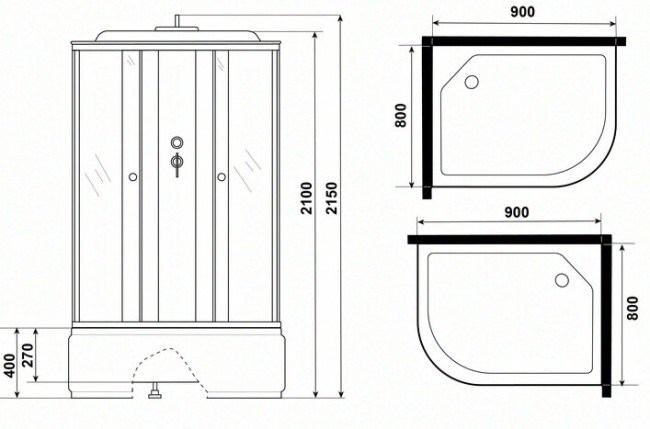Душевая кабина Niagara Eco E90/80/40R/TN
