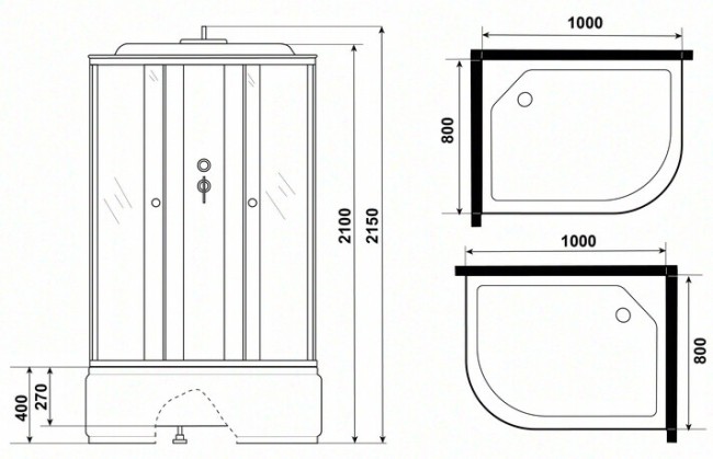 Душевая кабина Niagara Promo P100/80/40L/MT Душевая кабина Niagara Promo P100/80/40L/MT