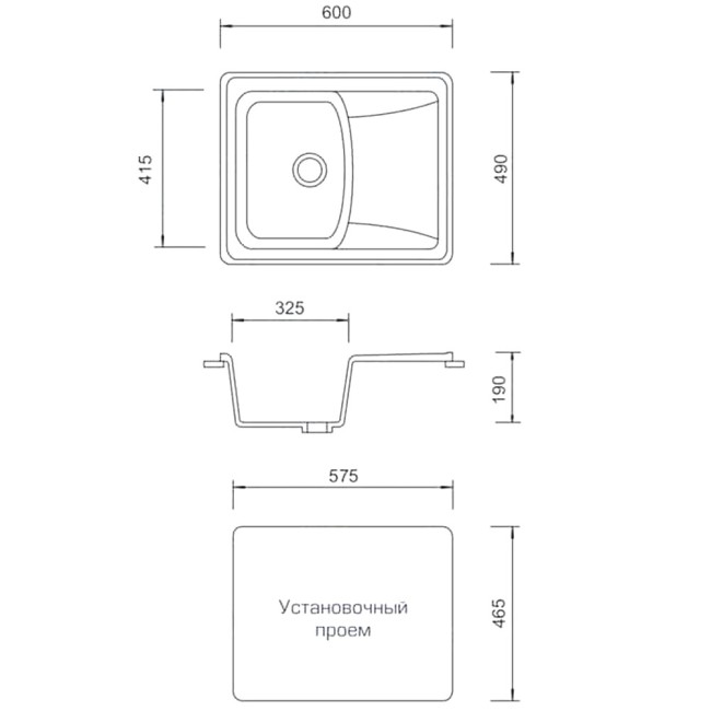 Кухонная мойка AquaGranitEx M-17K (308) черный Кухонная мойка AquaGranitEx M-17K (308) черный