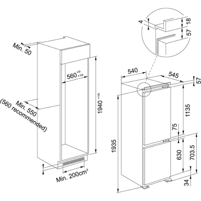 Встраиваемый холодильник Franke FCB 360 V NE E (118.0606.723)