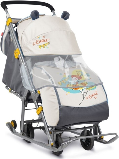 Санки-коляска Ника Детям 7 НД7 Девочка с зонтиком бежевый Санки-коляска Ника Детям 7 НД7 Девочка с зонтиком бежевый