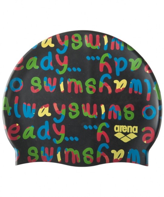 Шапочка для плавания Arena Print Jr Log/Black (94171 510) Шапочка для плавания Arena Print Jr Log/Black (94171 510)