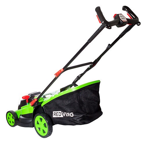 Газонокосилка аккумуляторная RedVerg RD-LM36-400BL/U + ЗУ 4А + 2 5Ач АКБ