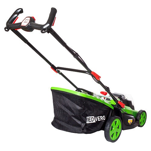 Газонокосилка аккумуляторная RedVerg RD-LM36-400BL/U + ЗУ 4А + 2 5Ач АКБ
