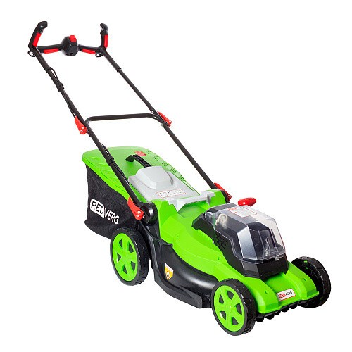 Газонокосилка аккумуляторная RedVerg RD-LM36-400BL/U + ЗУ 4А + 2 5Ач АКБ