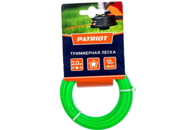 Корд триммерный Patriot 2.0мм 12м звезда, зеленая (805205121) Корд триммерный Patriot 2.0мм 12м звезда, зеленая (805205121)